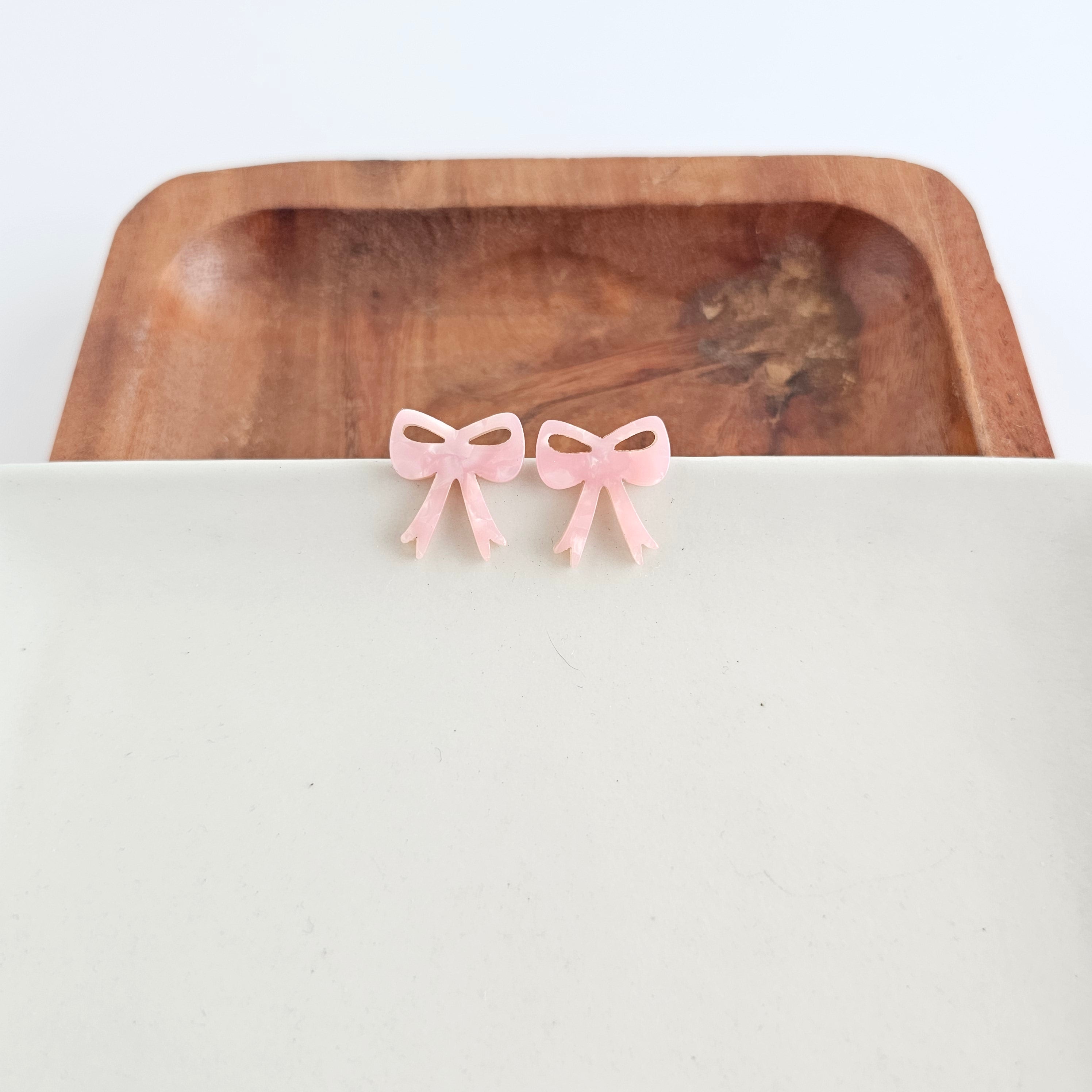 Bow Studs - Pink