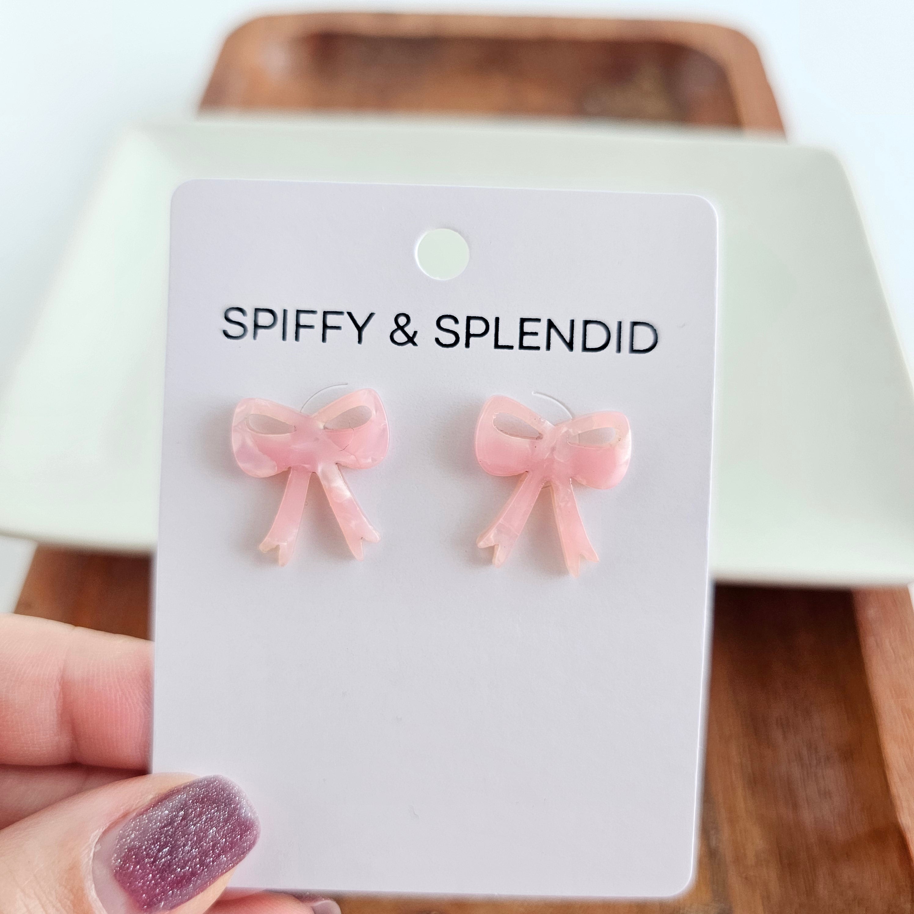 Bow Studs - Pink