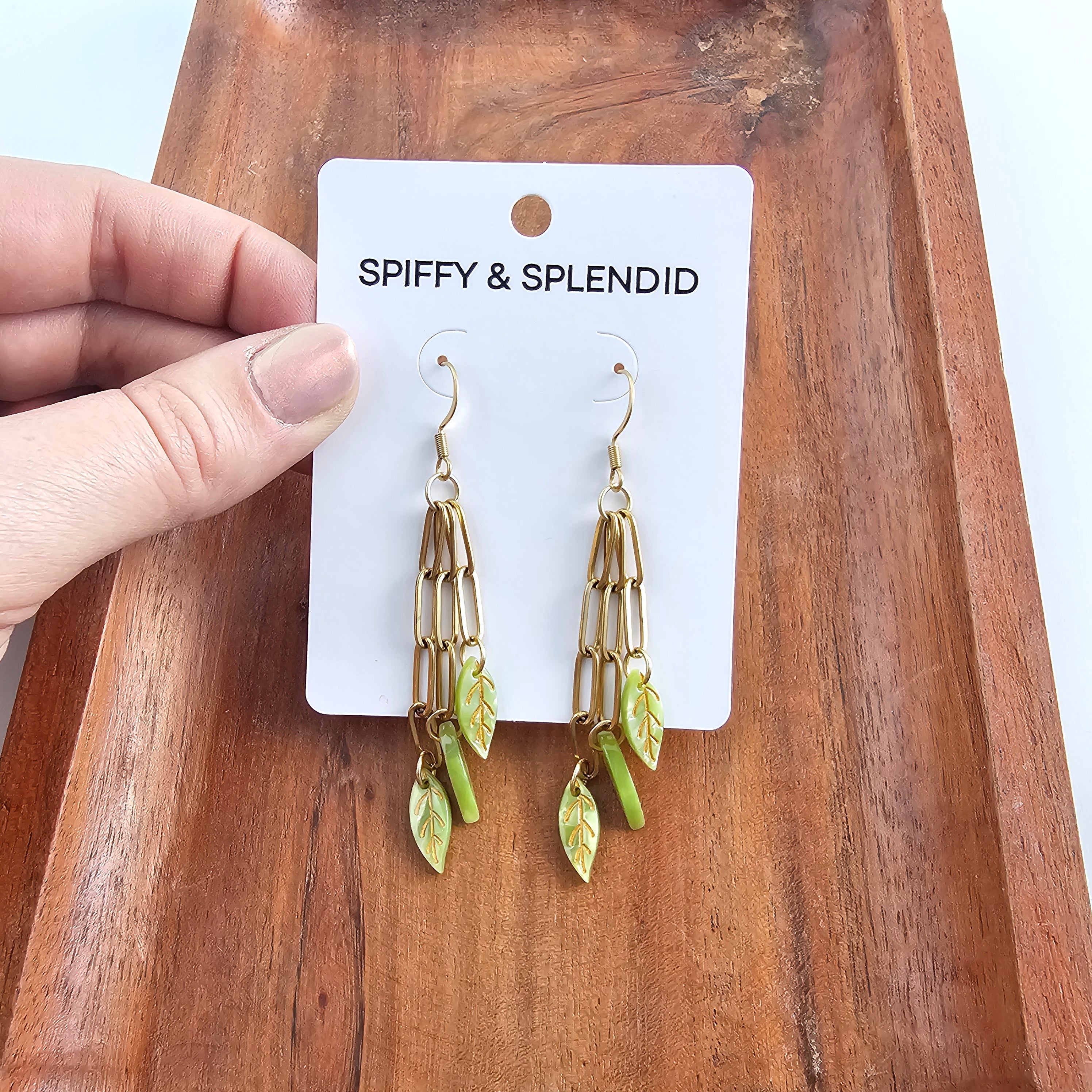 Ivy Earrings - Fern Green