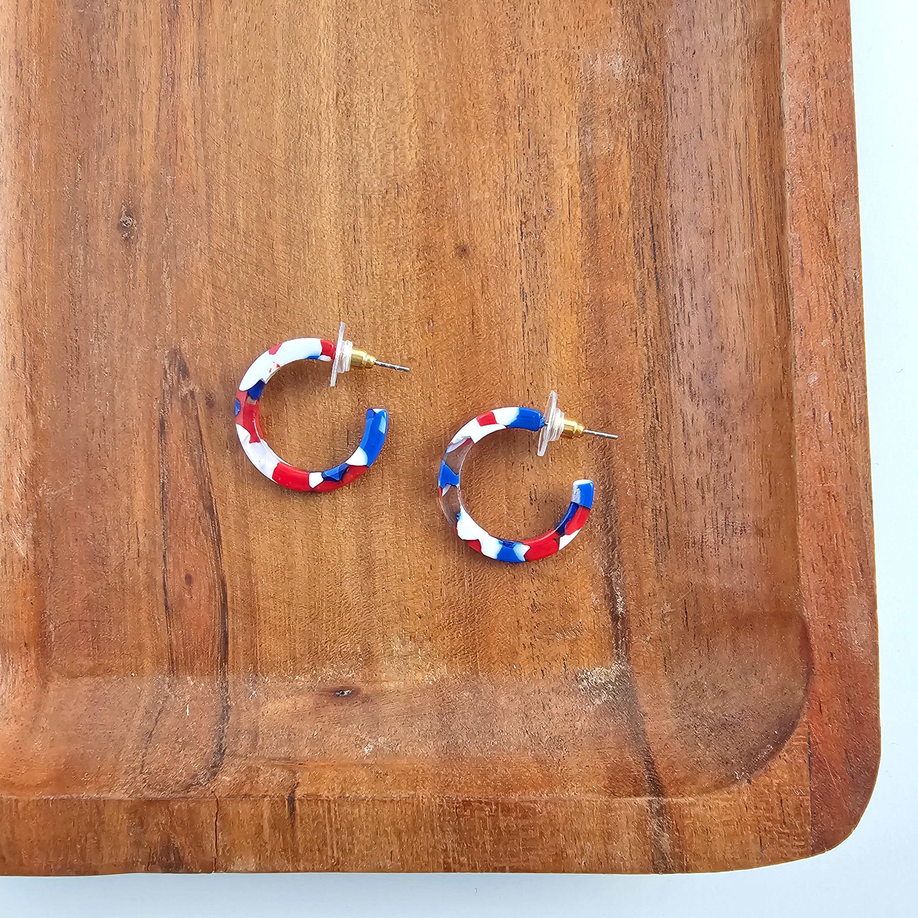 Cam Mini Hoops - Red, White & Blue