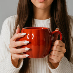 Modern Farmhouse Kitchen with Ceramic Pumpkin Mug
16oz Capacity Pumpkin Mug with Comfortable Handle
