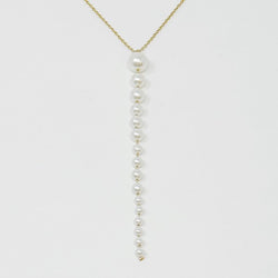 Gradiant Long Pearl Drop Necklace