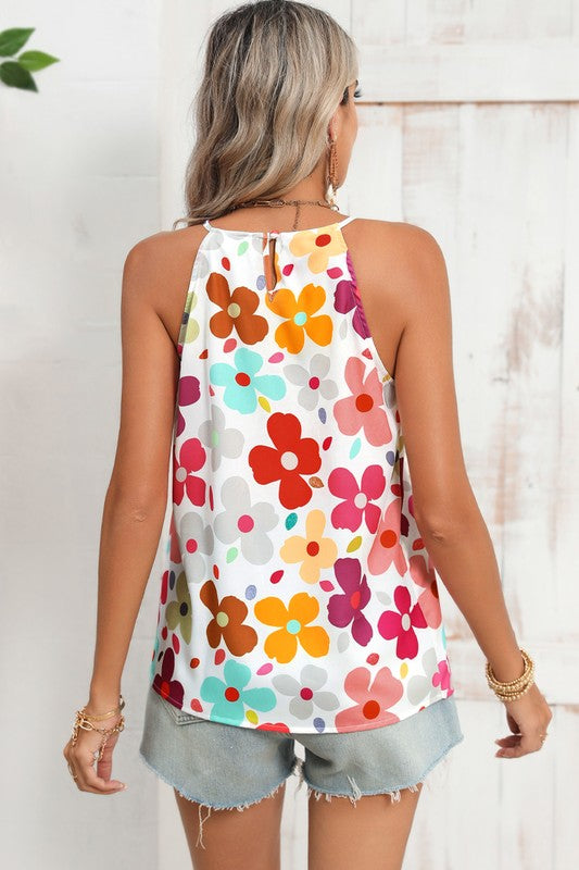 Cute Floral Print Vest