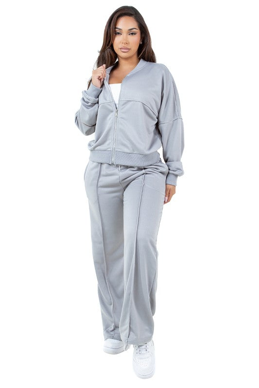 WOMEN FASHION SWEATSUIT TWO PIECE PANT SET