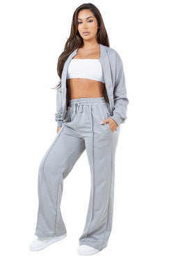 WOMEN FASHION SWEATSUIT TWO PIECE PANT SET