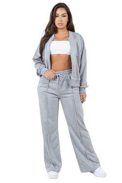 WOMEN FASHION SWEATSUIT TWO PIECE PANT SET