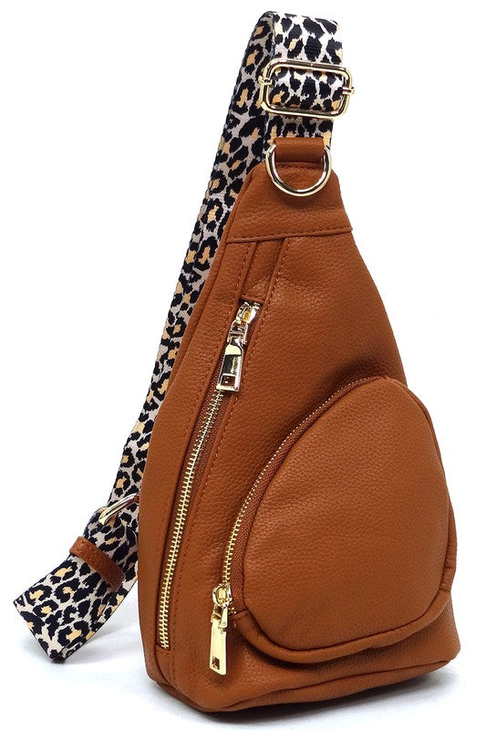 Leopard Strap Sling Backpack