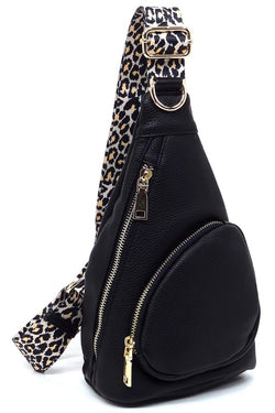 Leopard Strap Sling Backpack