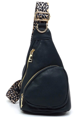 Leopard Strap Sling Backpack