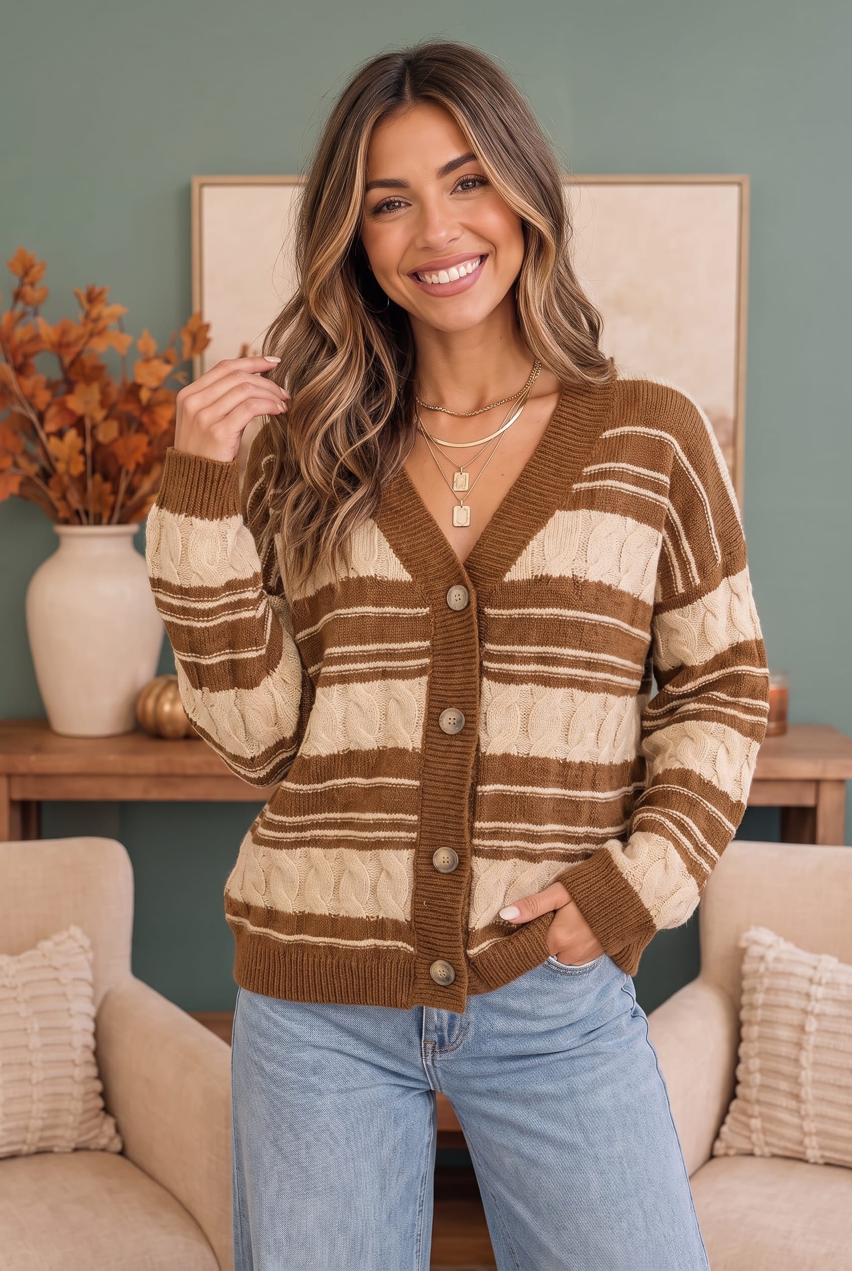 Stripe a Pose Knit Cardigan