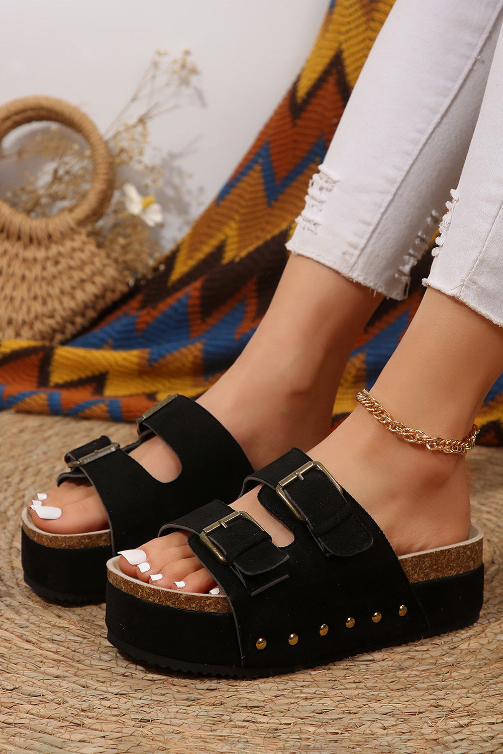 Buckle Platform Sandals FB