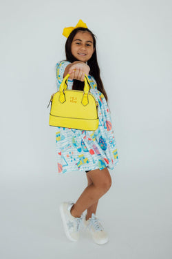 Neon Yellow Glitter Girl's Crossbody Purse