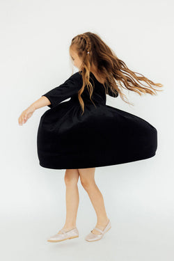 Black Velvet Twirl Dress