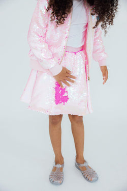 Diva Pink Flip Sequin Twirl Skort