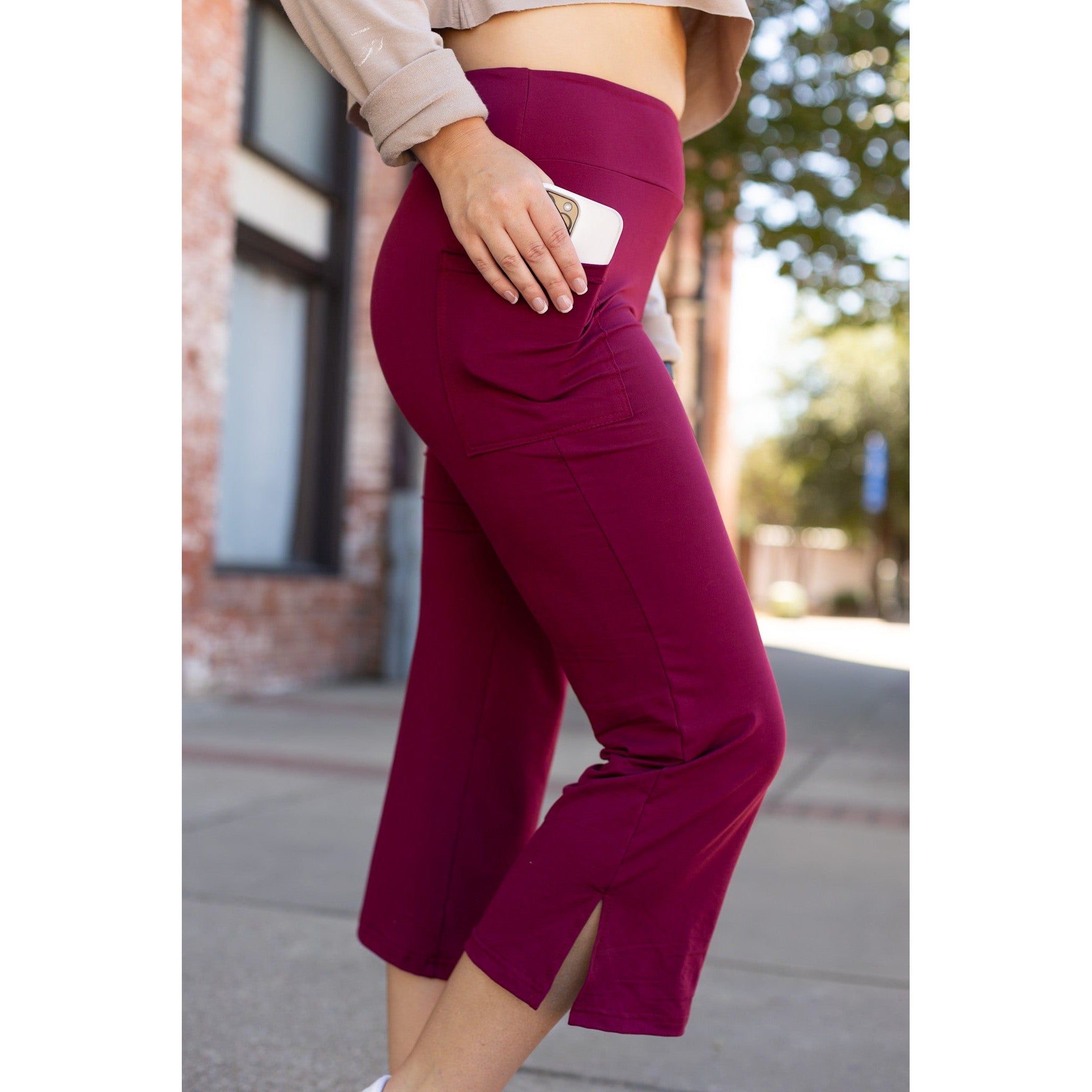 *RTS The Courtney - Maroon High Waisted Gaucho Pants - ROUND 2