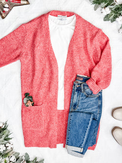 Madison Cozy Cardigan - Cherry Blush