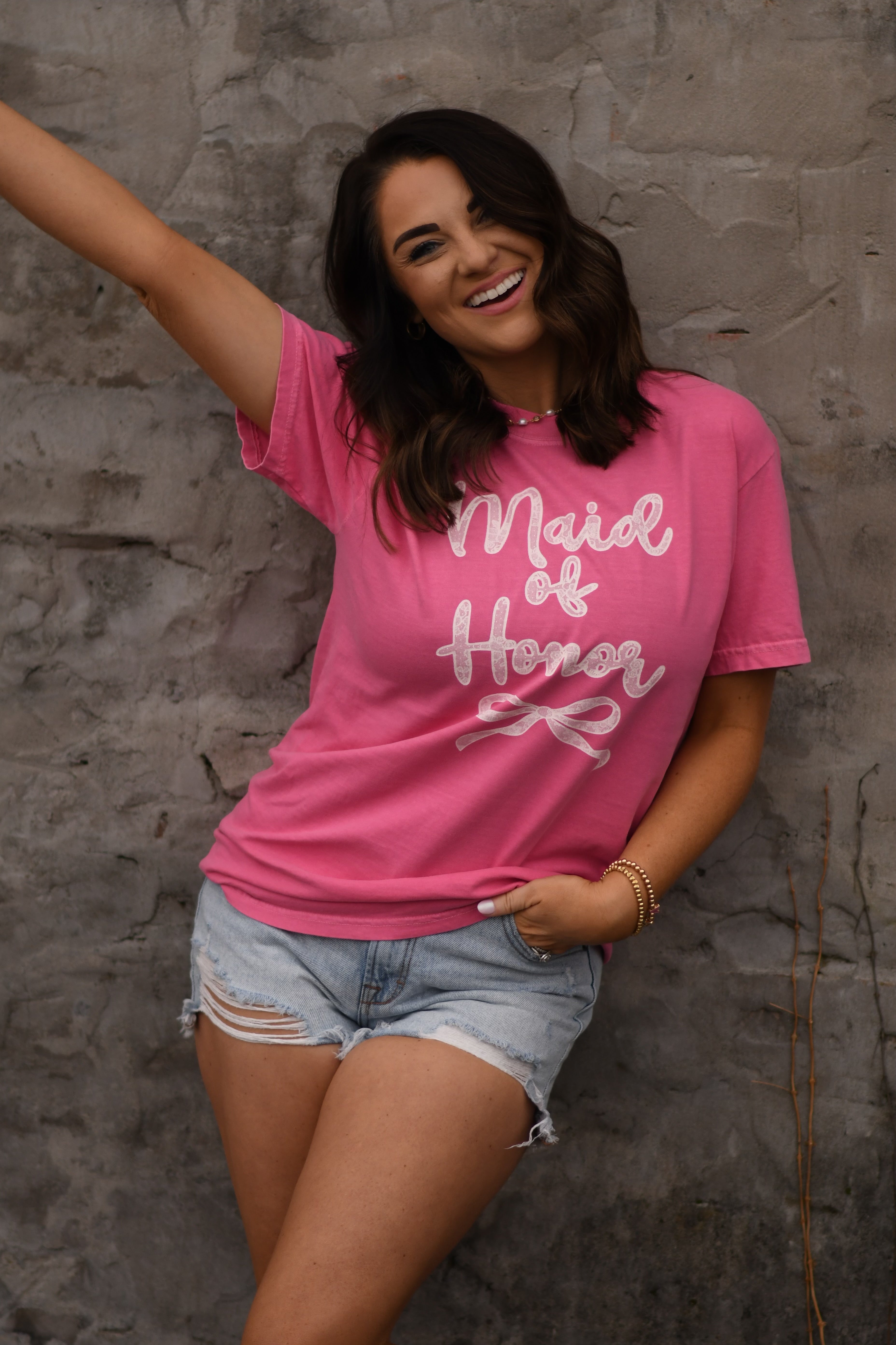 Maid Of Honor Lace Bow Tee