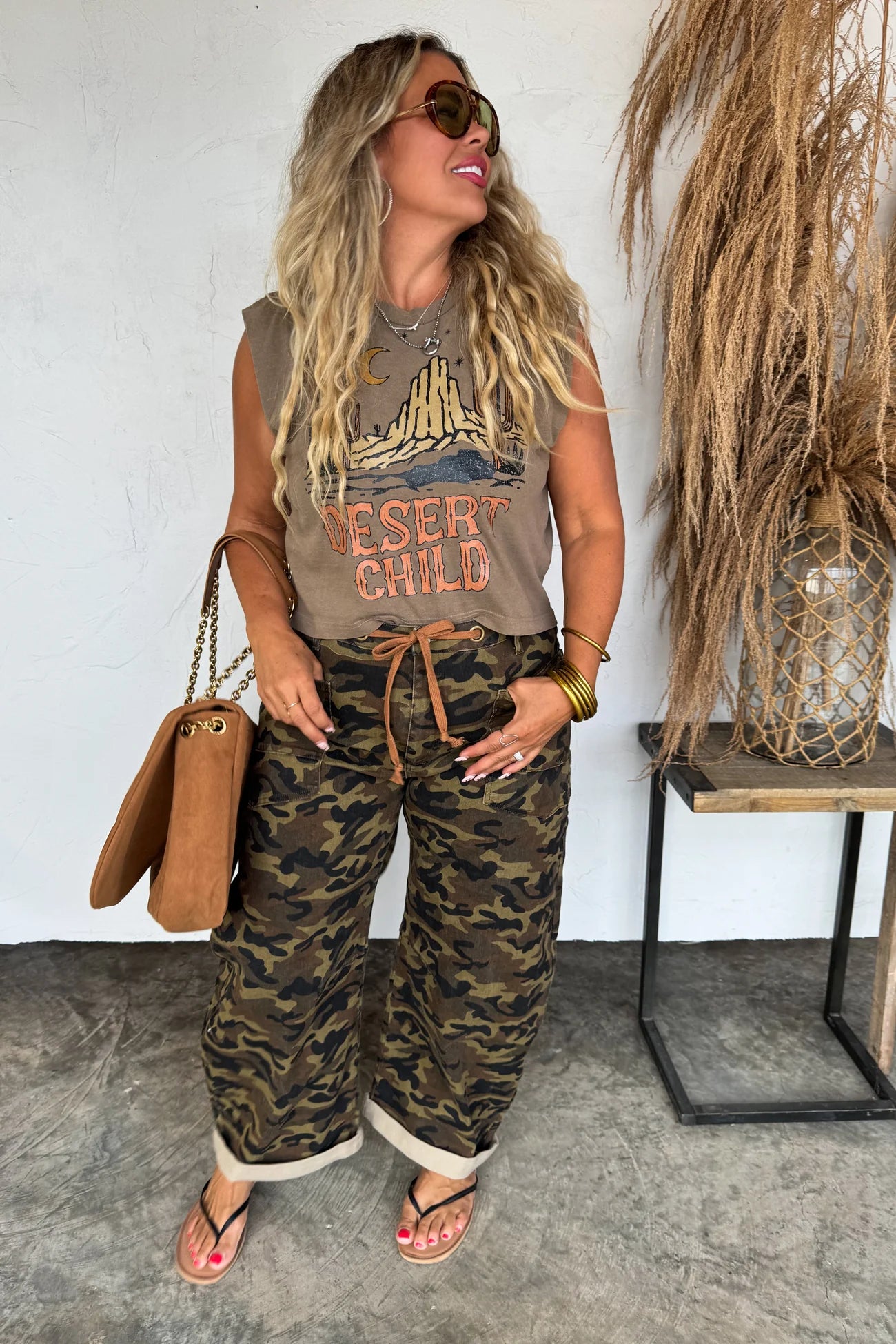 PREORDER- BROGAN CAMO BARREL JEANS