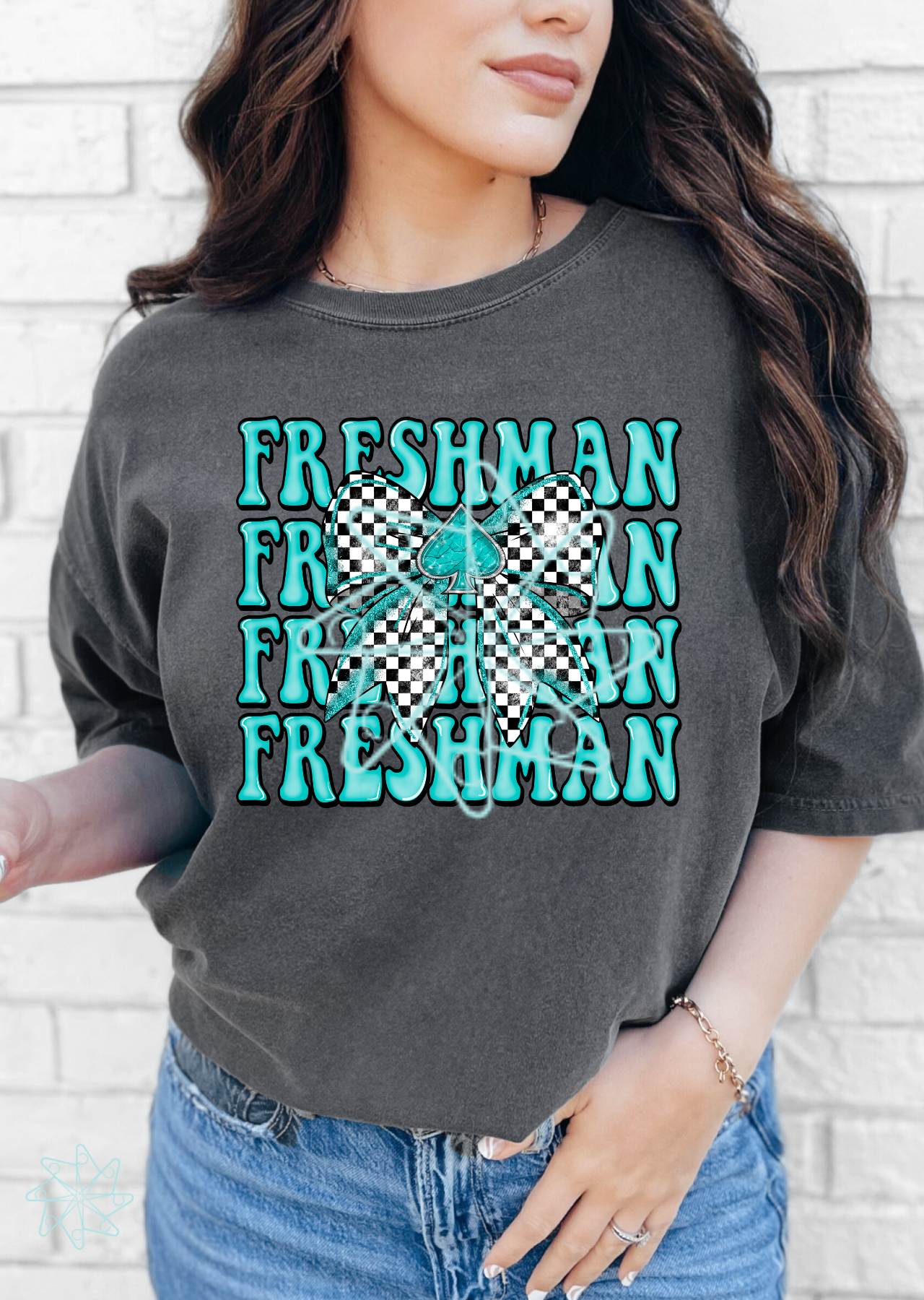 Stacked Freshman Tee with Bow