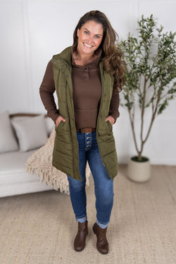 Whitley Waffle Snap Pullover - Brown
