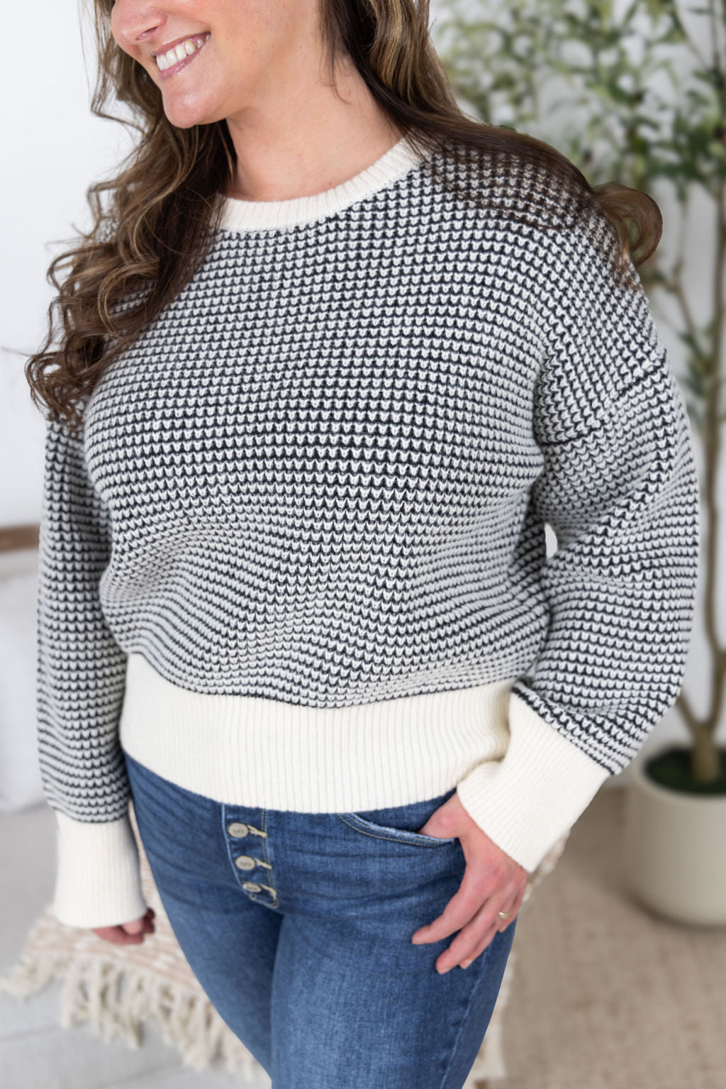 Charlotte Sweater - Black and Cream