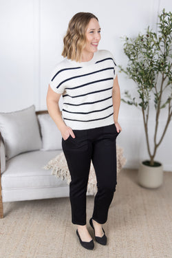 Striped Sweater Top - Ivory