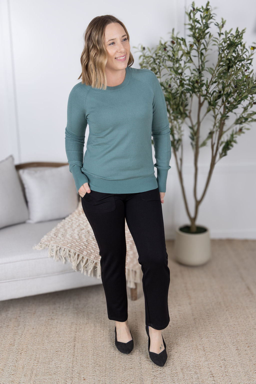 Ella Long Sleeve Top - Sage