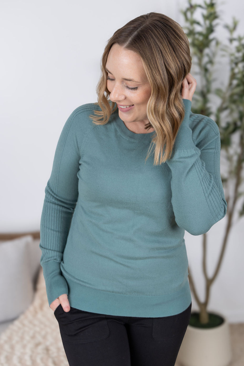 Ella Long Sleeve Top - Sage