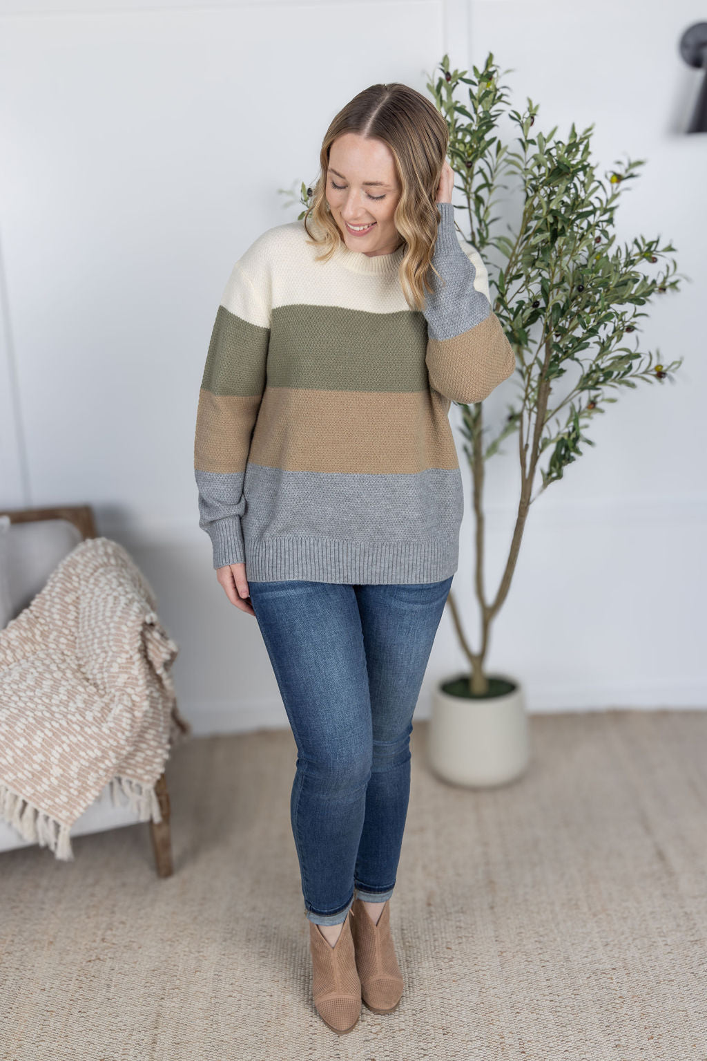 Colorblock Sweater - Neutral Mix