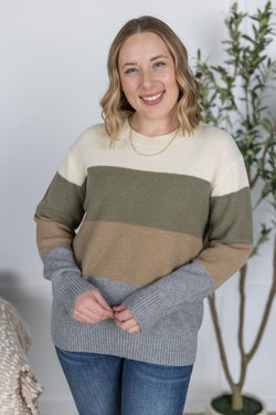 Colorblock Sweater - Neutral Mix