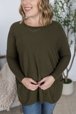 Naomi Pocket Sweater - Olive