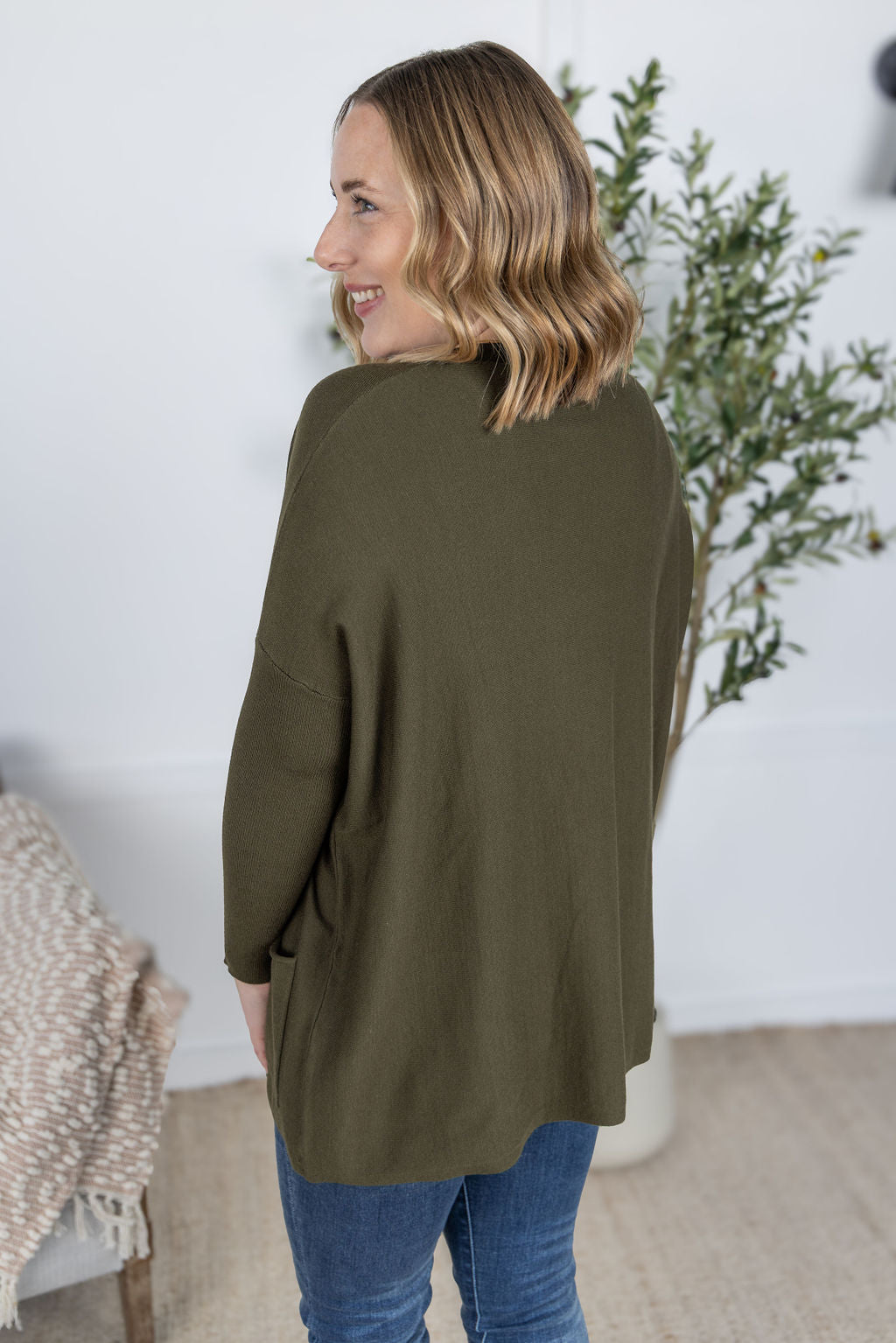 Naomi Pocket Sweater - Olive