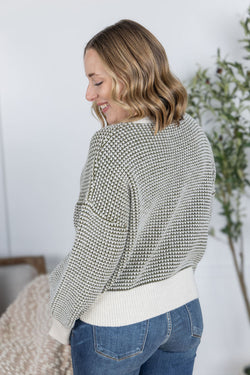 Charlotte Sweater - Olive and Cream