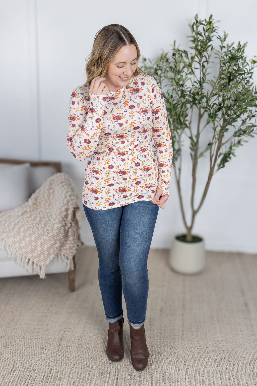 Blair Long Sleeve Top - Autumn Floral