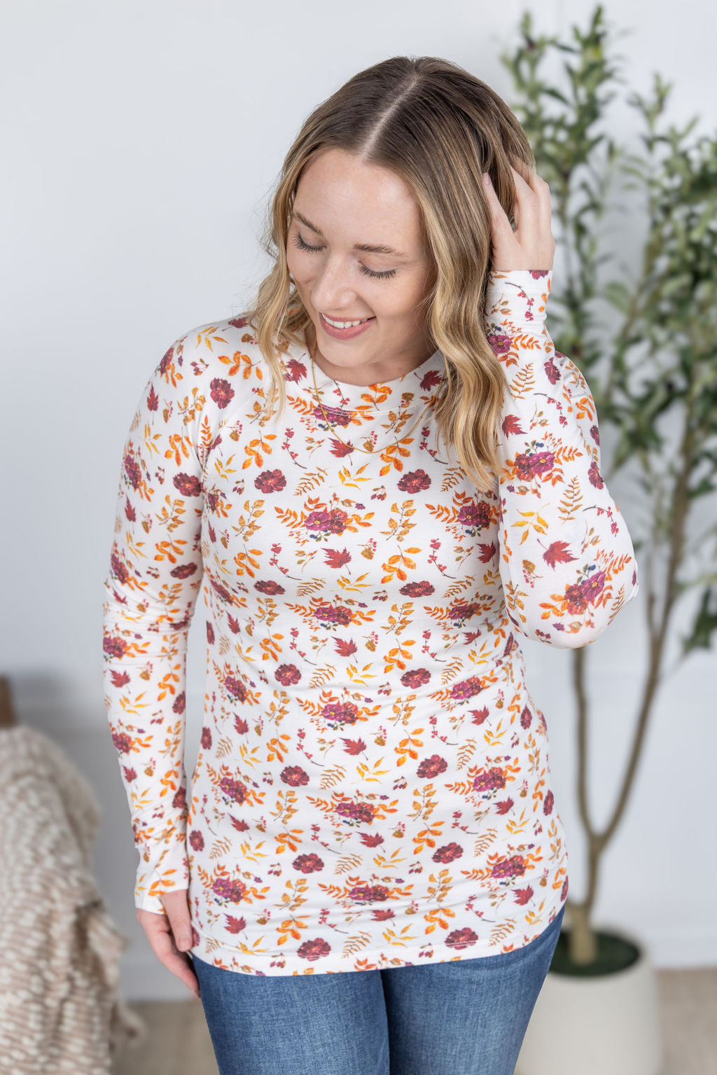 Blair Long Sleeve Top - Autumn Floral