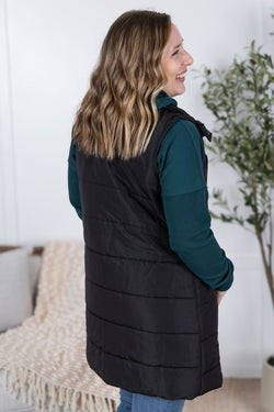 Harlow Long Vest - Black