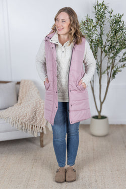 Harlow Long Vest - Blush