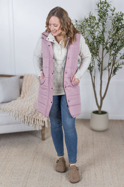 Harlow Long Vest - Blush