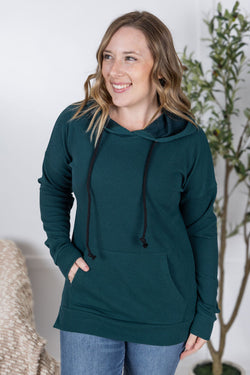 Kacey Ribbed Hoodie - Deep Teal