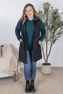 Harlow Long Vest - Black