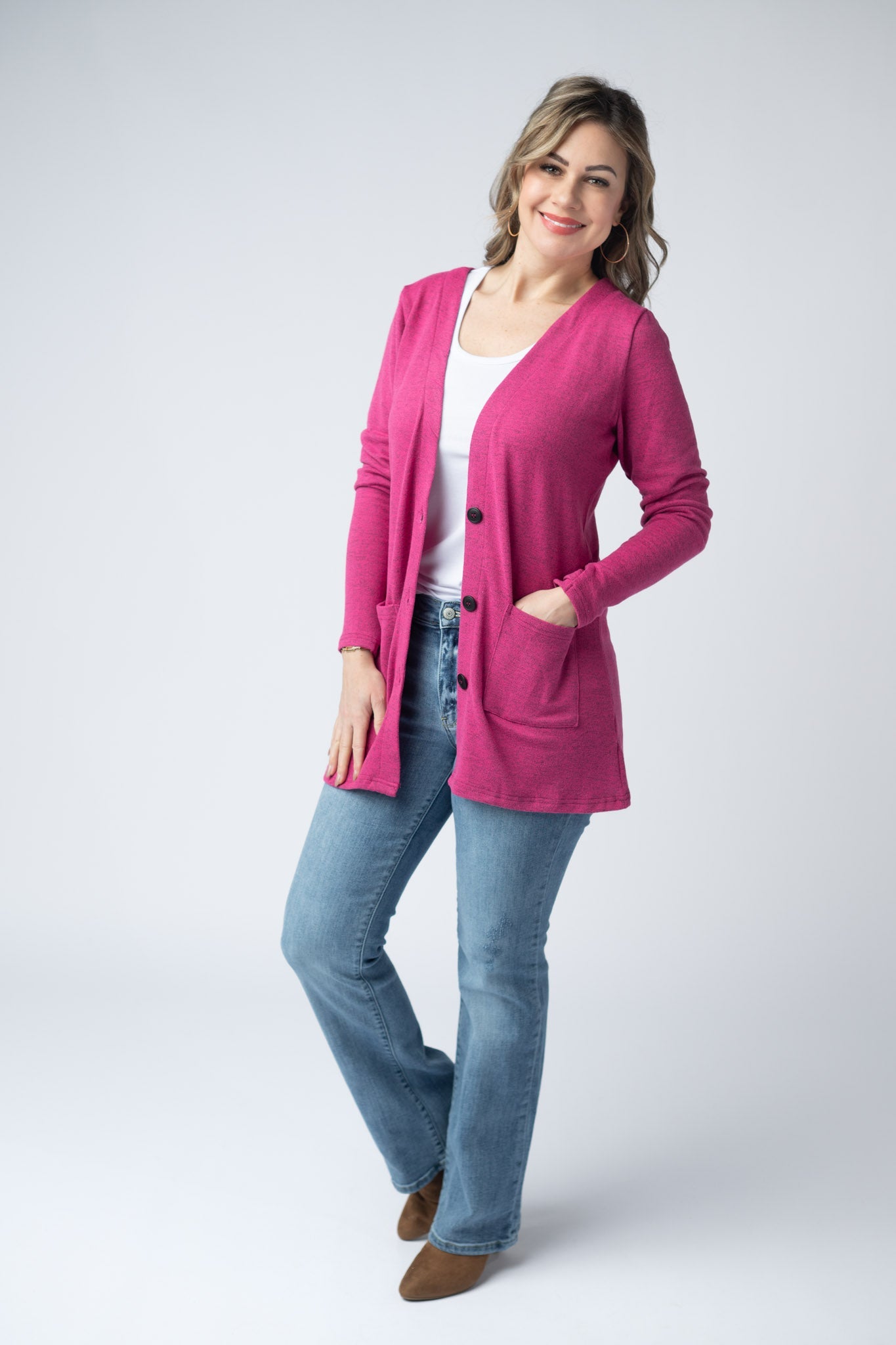 Cori Cardigan - Hot Pink