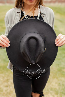 Wide Brim Hat w/ Belt - Black RTS