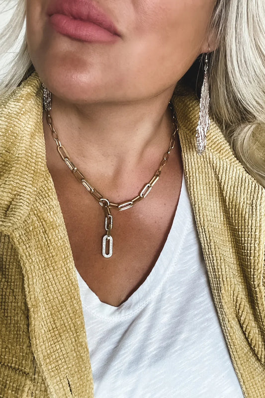 PAPERCLIP LARIAT DROP NECKLACE