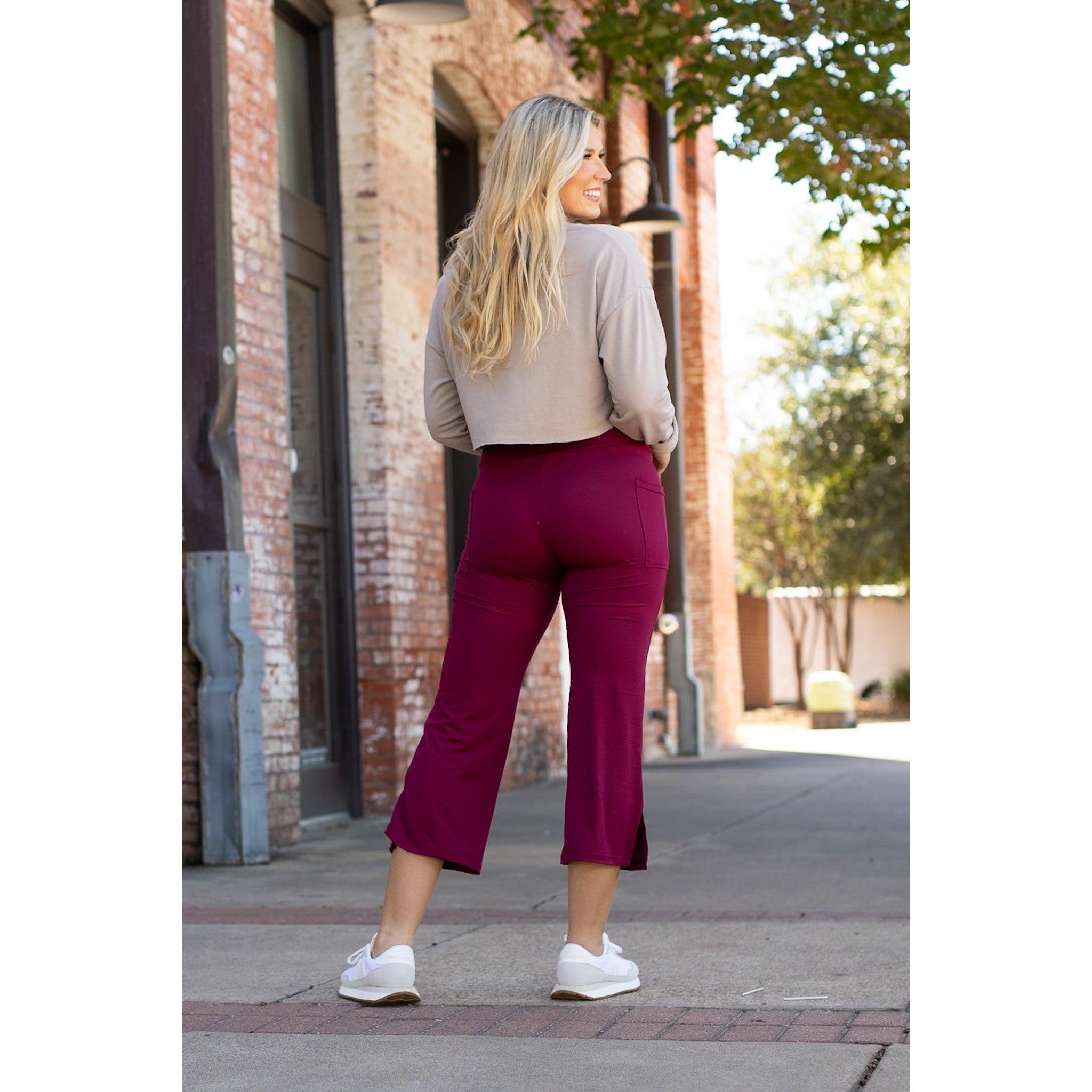 *RTS The Courtney - Maroon High Waisted Gaucho Pants - ROUND 2