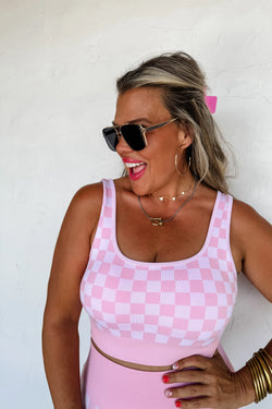 RTS: Checker Bra & Biker Short Set