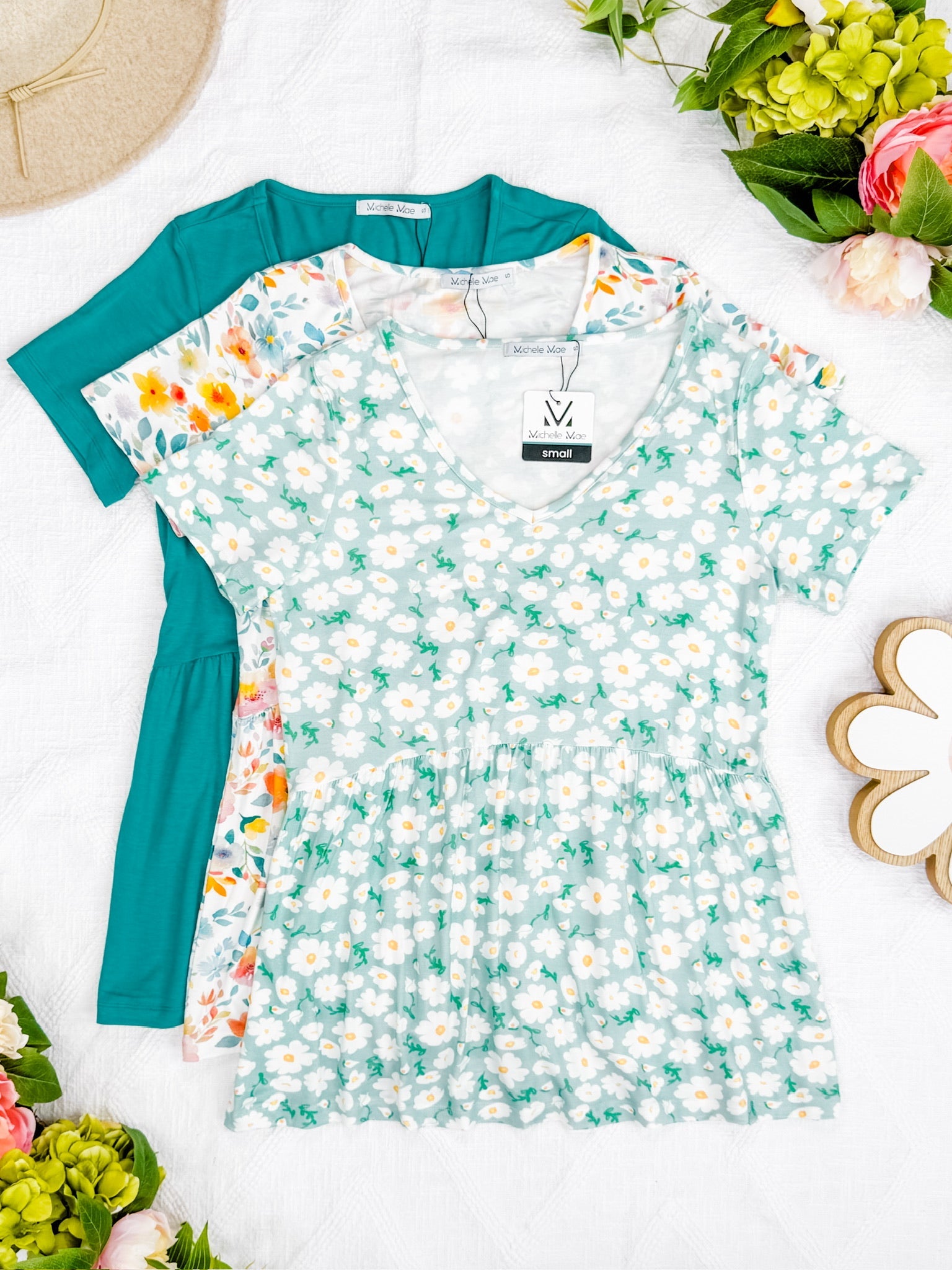 Sarah Ruffle Short Sleeve - Teal