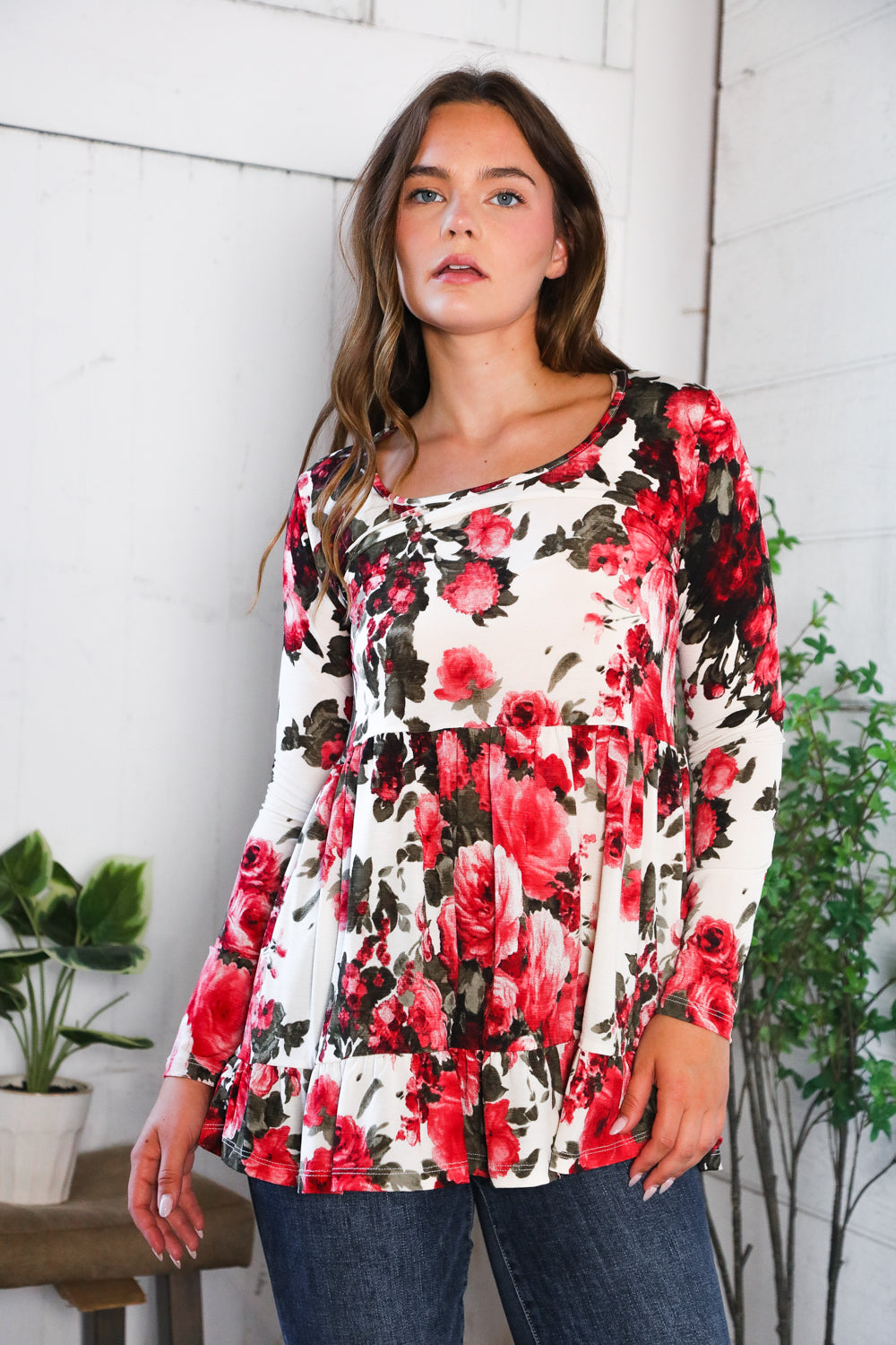 Berry Bloom Babydoll Top