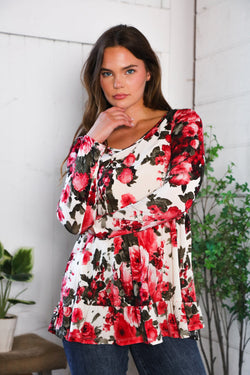 Berry Bloom Babydoll Top