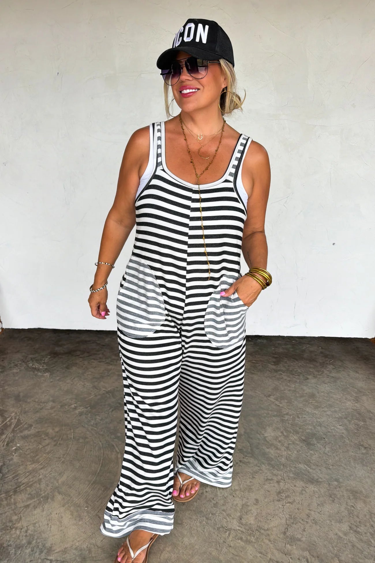 PREORDER- RICKI STRIPE TERRY ROMPER