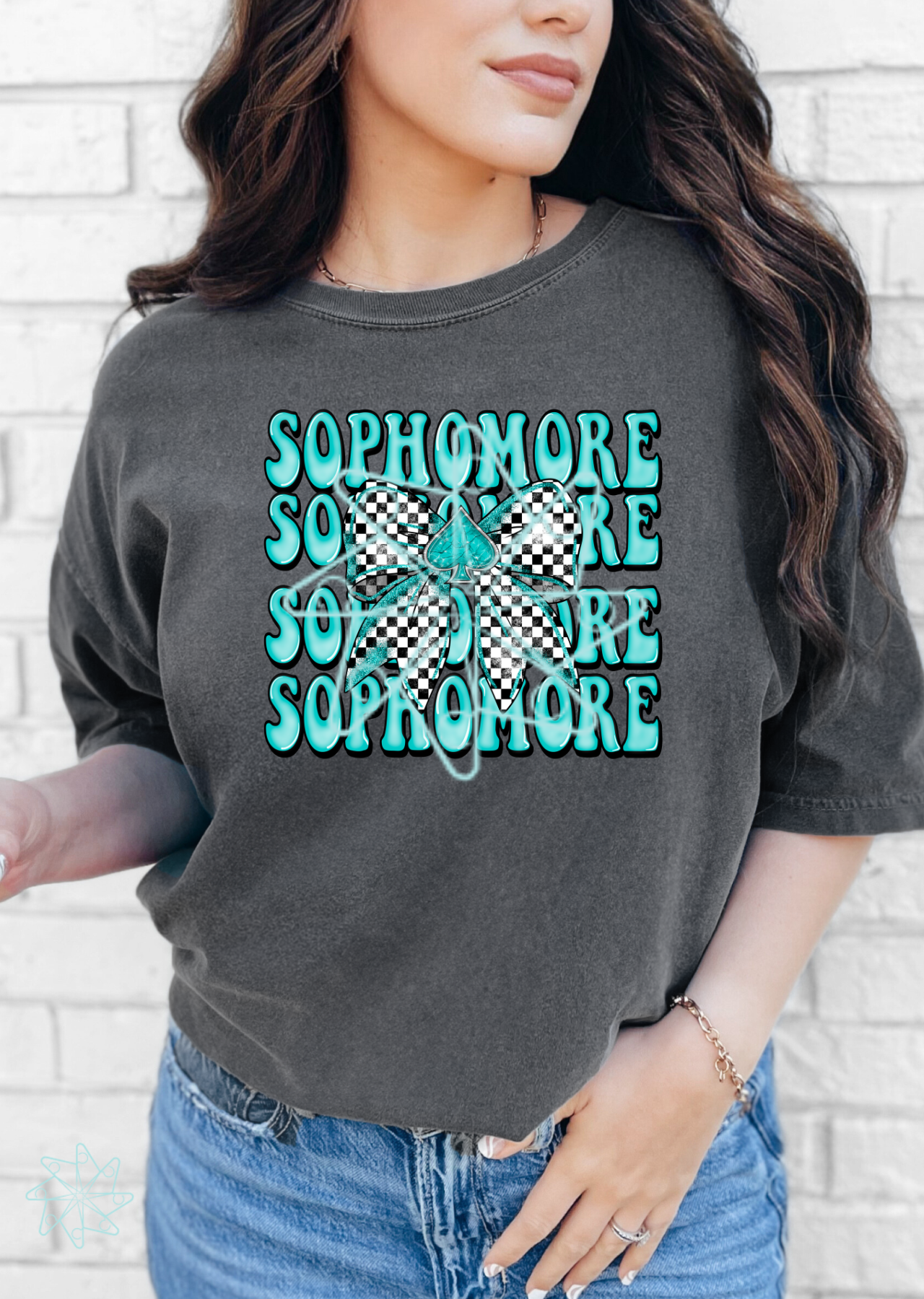 Stacked Sophomore Tee with Bow